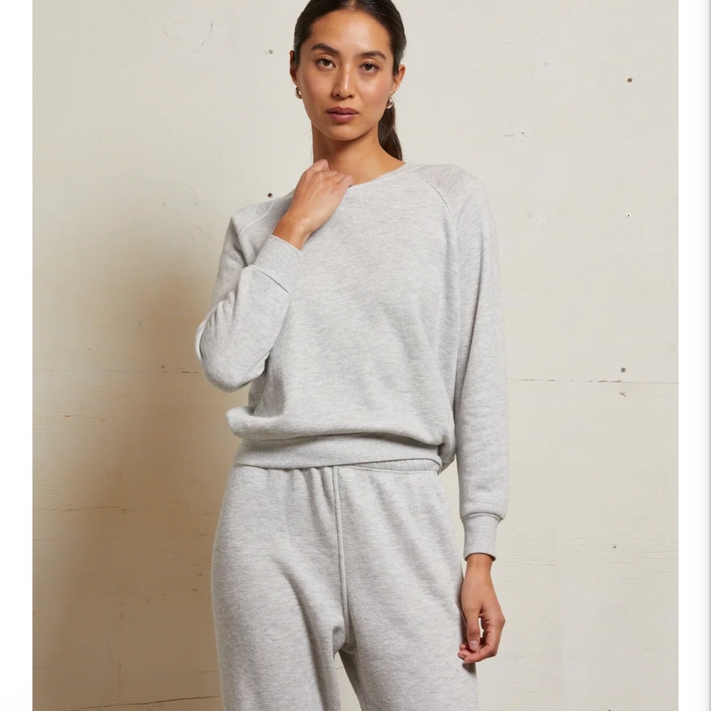 perfectwhitetee Gray Crew Neck Sweater